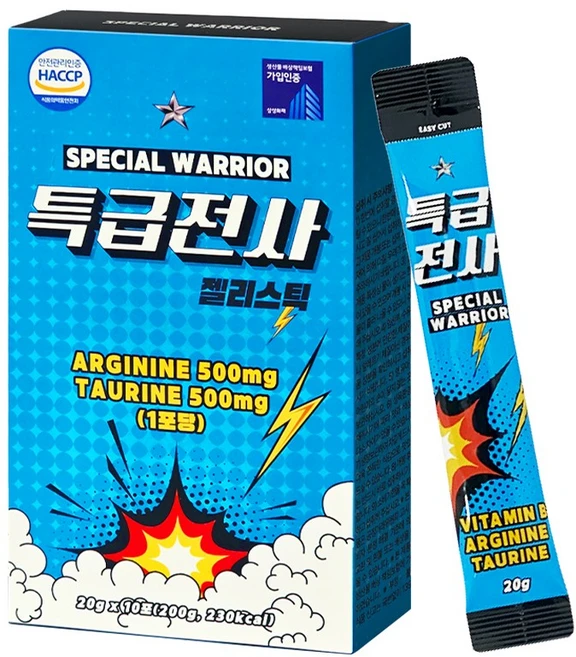 특급전사 헬스장 운동전후 피로회복 에너지 부스터 젤리스틱, 10개, 20g - 쿠팡