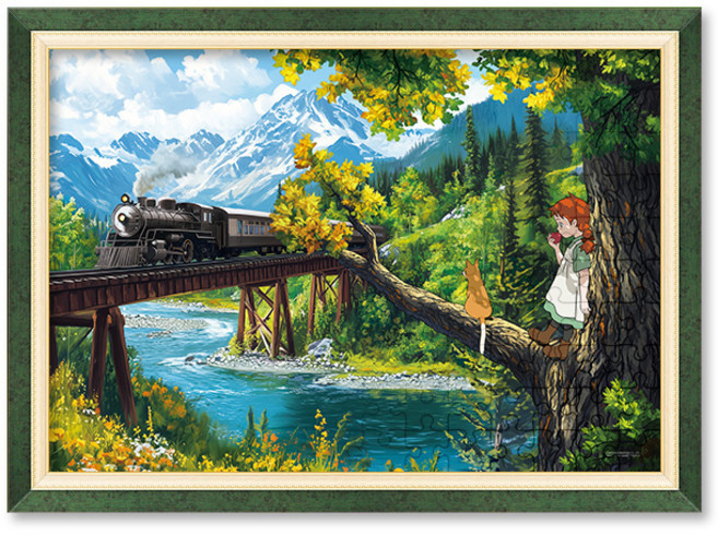 빨강머리 앤 그리움이 지나가는 길 직소 퍼즐+액자 세트 1000피스, 1개, 수지 그린