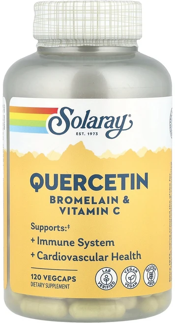 솔라레이 106045 퀘르세틴 브로멜라인 비타민C 베지캡슐 120정, 1개 - 쿠팡