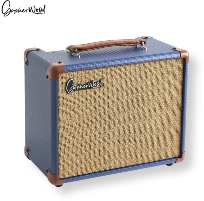 고퍼우드 베이스 기타 앰프 ARKBASS15 2세대 / 입문용 15와트 스피커, 네이비+브라운, 1개