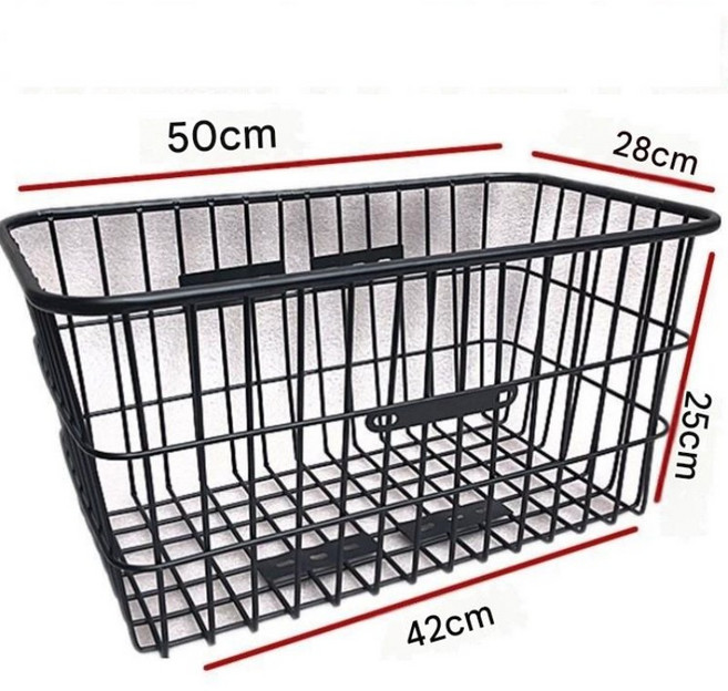 튼튼한 대형 자전거 다용도 바구니 짐받이 장바구니, 50cm, 1개
