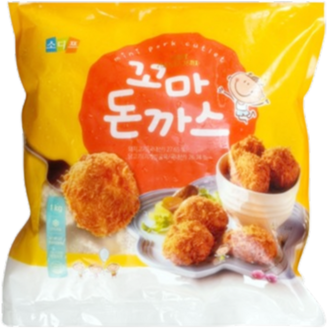 소디프비앤에프 소디프 꼬마돈까스 1kg 냉동 대용량 업소용, 24개