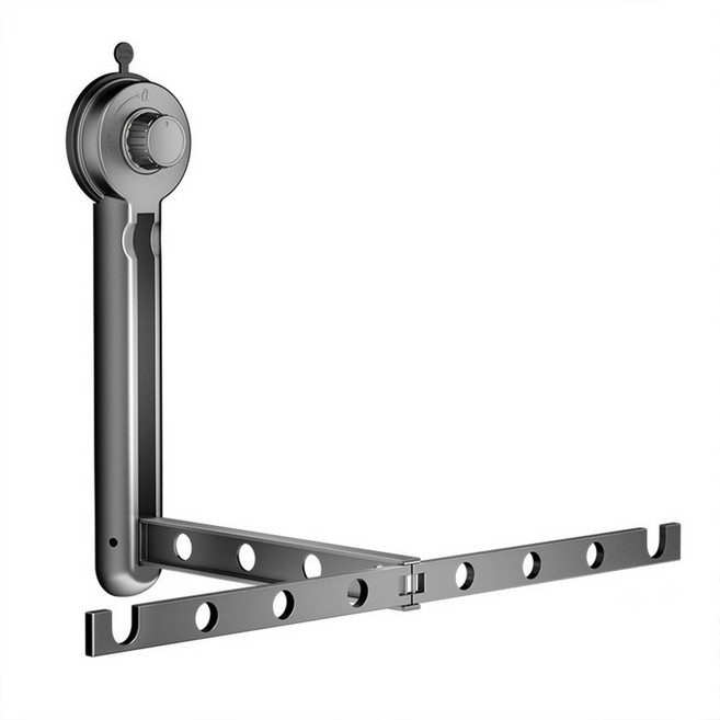 페이셜비 벽걸이 흡착식 접이식 빨래 건조대 벽선반 무타공선반, 3단, 블랙