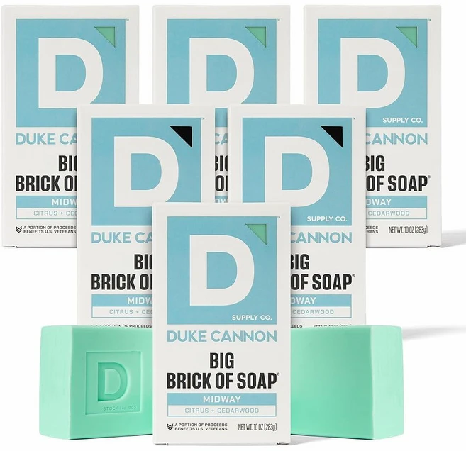 Duke Cannon Big Brick of Soap 트로피 게임 283.5g(10온스) (6팩) - 사냥에서 영감을 받은 남성용 바 비누 - 우디 & 깨끗한 향 - 초대형 트, 미드웨이, 283g - 쿠팡