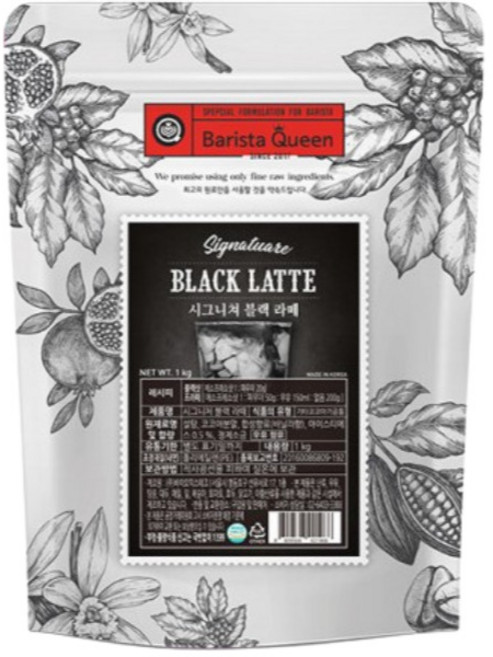 바리스타퀸 시그니쳐 블랙 라떼 파우더, 1kg, 3개, 1개입