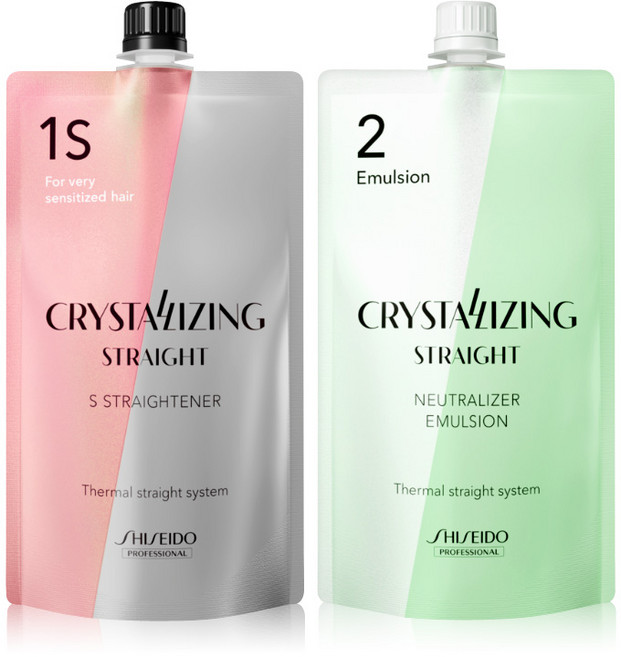 시세이도 프로페셔널 크리스탈라이징 스트레이트 크림 매직약 1S(극손상)+중화제(에멀젼타입) 각 400g, 1개