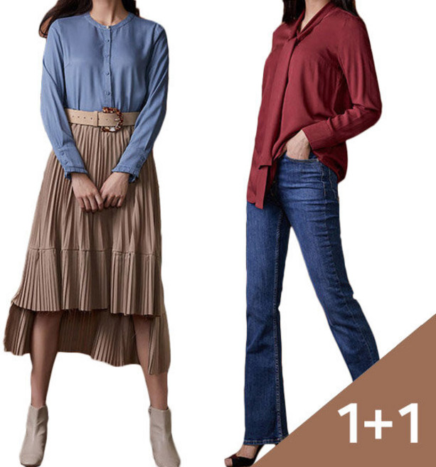 루시앙 1+1 루시앙 실키 블라우스 2개