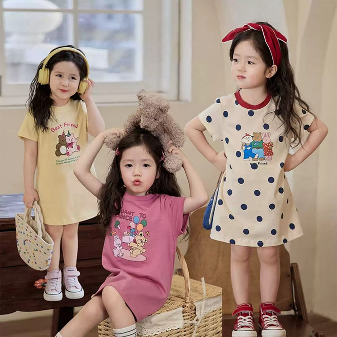 소소키즈 여아 캐릭터 반팔 원피스 아동 키즈 주니어 여름 치마