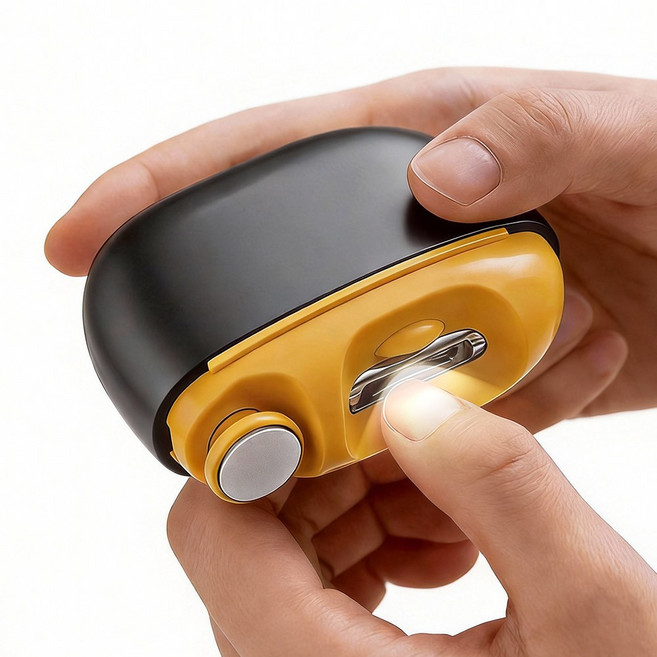 Jeernare 전동 손톱깎이 led 조명 자동 손톱깎이 무선 휴대용 손톱 관리기 저소음 손톱 샌딩 다듬기, 1개, 블랙