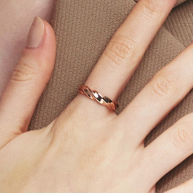 준주얼리 14K 글램 트위스트 레이어드 럭셔리 볼드 반지