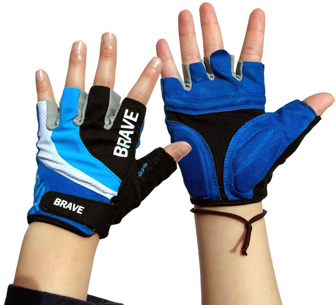 브레이브 장갑 어린이 자전거 반장갑 글러브 아동장갑, 블루