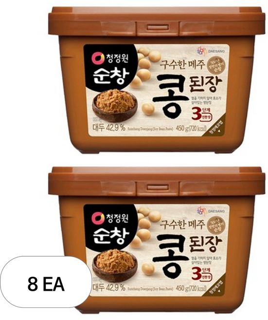 청정원순창 메주 콩된장 사각, 450g, 8개