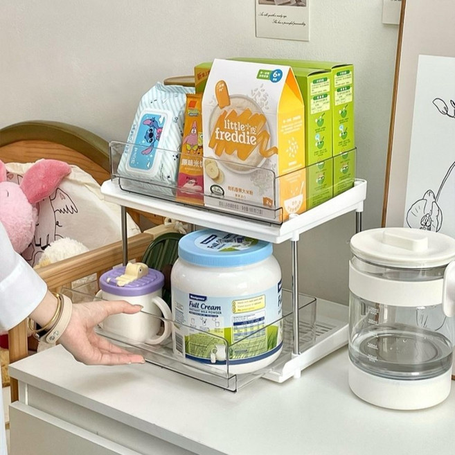맘마존선반 분유존 맘마존 아기 식탁위 수납장 분유 젖병 식기 다용도 선반, 2단 수납A, 1개