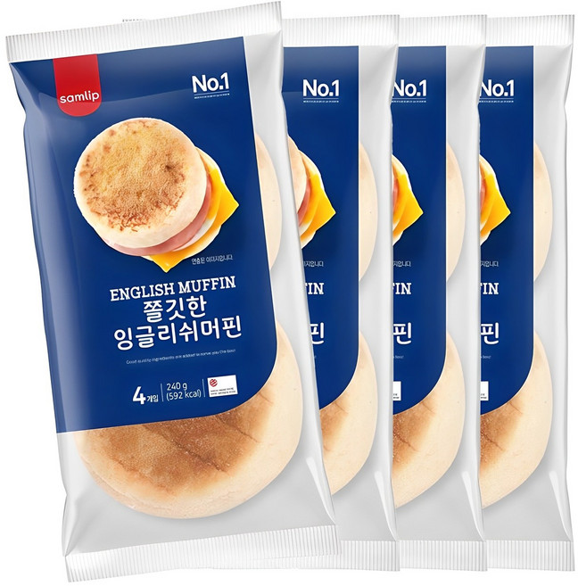 삼립 쫄깃한 잉글리쉬머핀, 60g, 16개