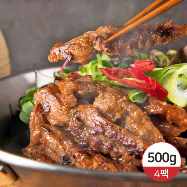 닭 특수부위 국내산 양념 닭목살 구이 500g, 3. 매콤 목살이닭 500g  4팩, 4개
