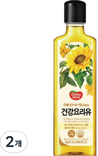 동원 건강요리유, 480ml, 2개