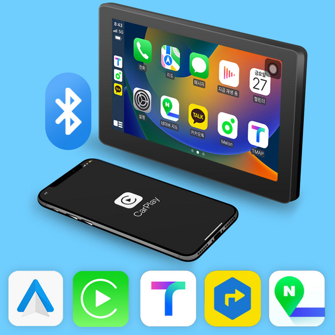 모비디안 DRIVE7 무선 카플레이 안드로이드오토 7인치 차량용 모니터 거치 매립 올인원 내비, DRIVE7 모니터[단품], 1GB