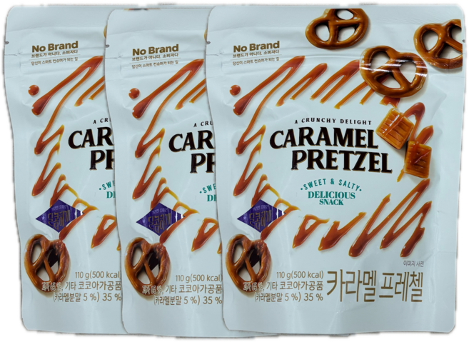 노브랜드 카라멜 프레첼, 3개, 110g