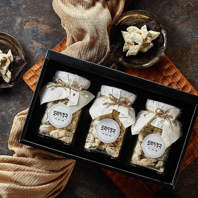 다란채 수제 한입 도라지정과 600g 선물세트 상견례선물 남자친구부모님선물, 유리병 포장(200g X 3병), 1개