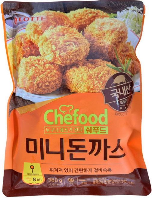 롯데 쉐푸드 미니돈까스 (냉동), 380g, 9개