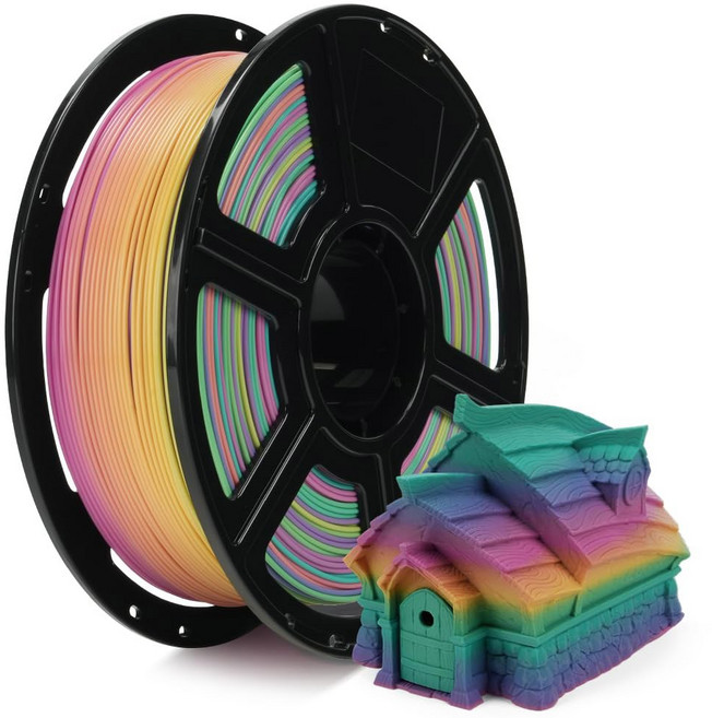 플래시포지 카멜레온 시프트 최대 75MM 필라멘트 3D 각도와 반짝이는 프린터 다양한 PLA 디스플레이 컬러 필라멘트 500MM 인쇄 고속 효과 아비살 빛에서 래피드 레데, 10 Gradient Rainbow Candy