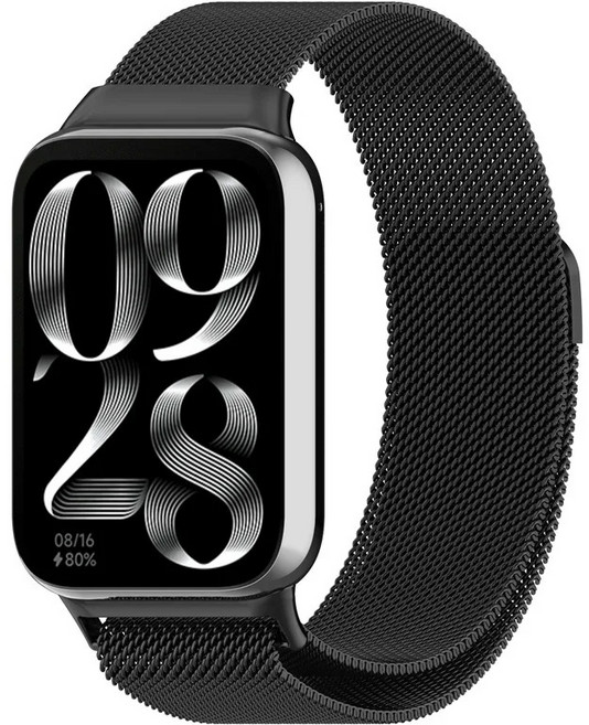 Fegwilde 레드미 워치 호환 자석형 정품밀레니즈 스트랩 샤오미 미밴드9/8프로 레드미 워치6/5/4, 검정