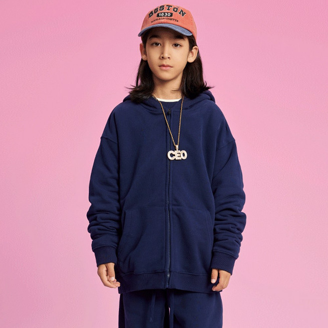 베비포 오버핏 덤블워싱 피치기모 후드집업 -KJ7