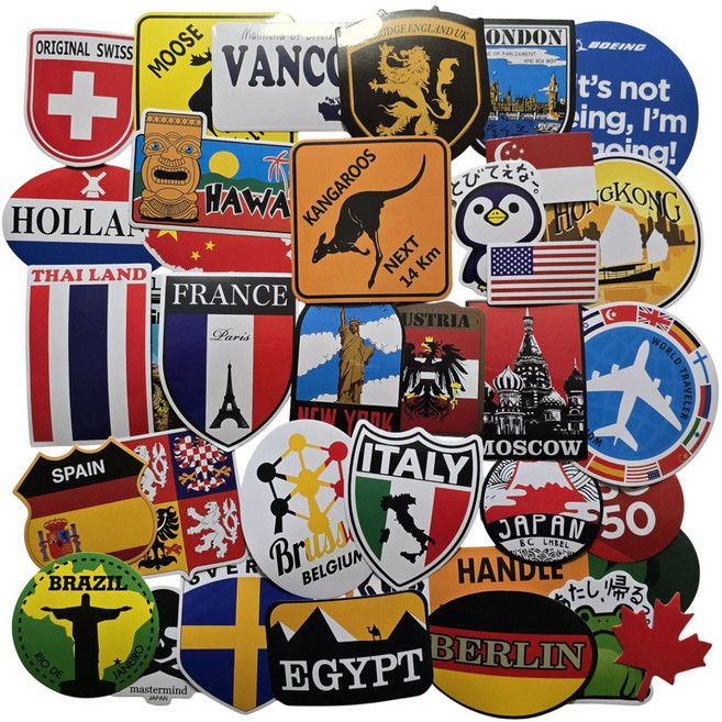 포트렘 캐리어 노트북 스티커, 02_월드심볼 대형