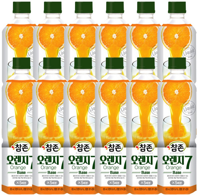 참존식품 오랜지7 원액 주스, 835ml, 12개