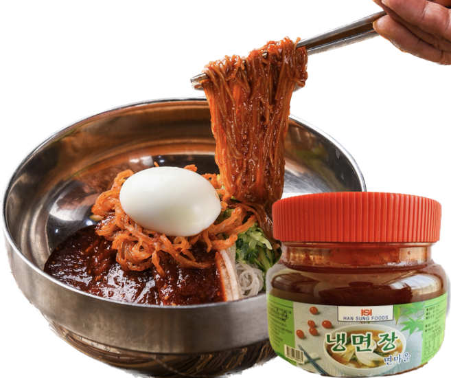 [면마을] 물비빔 만능 냉면장 다데기500G(냉면자 밀면장 막국수장 쫄면장 비빔국수장), 500g, 1개