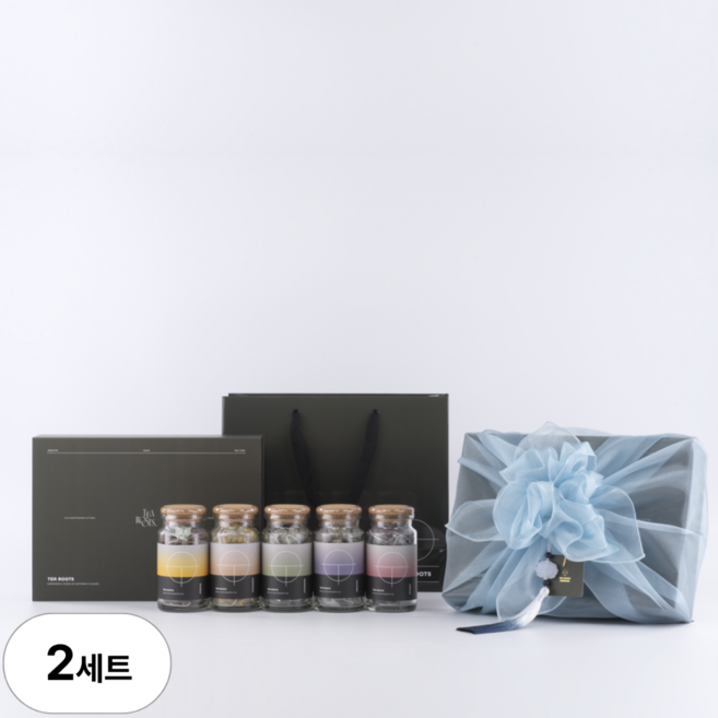 티루츠 프리미엄 허브 차 3종 선물세트 부모님 선생님 보자기+노리개+쇼핑백, 2개, 파스텔블루+네이비 (페퍼민트+히비스커스+라벤더)