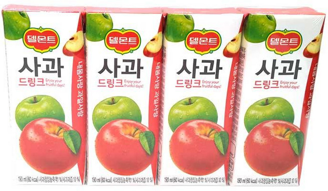 롯데칠성음료 델몬트 드링크팩 사과 190ml, 3개