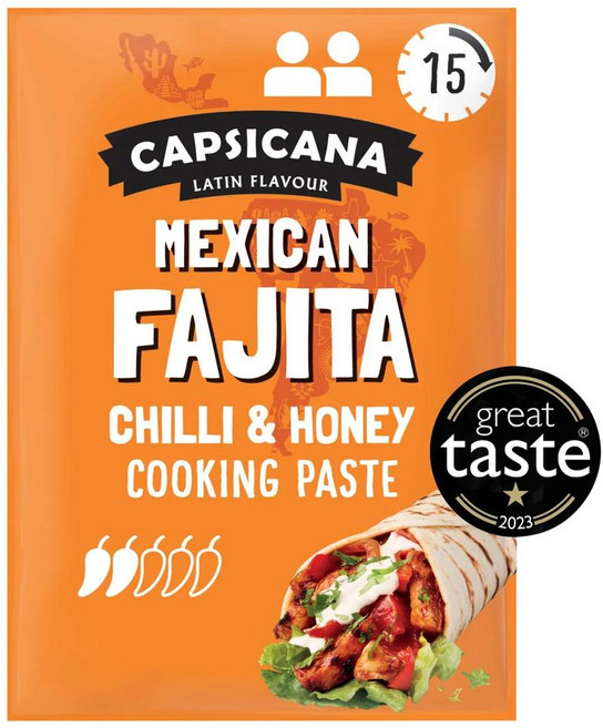 영국 캡시카나 Capsicana Mexican Fajita 멕시칸 파히타 칠리 앤 허니 페이스트 소스, 10개, 60g