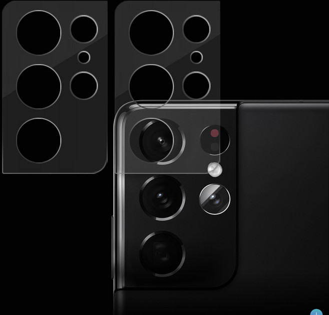 갤럭시 S21/ S21플러스/ S21울트라 렌즈오픈형 유리 카메라 보호필름 + 보호필름 총2매 추가증정, 1개