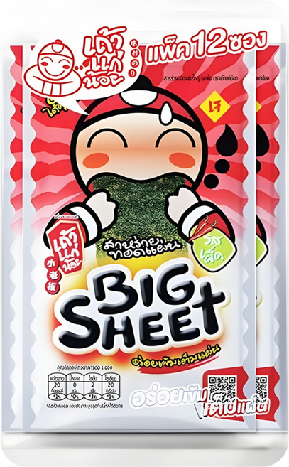 태국 타오케노이 김과자 빅시트 매운맛 3.2g X 12, 1개, 38.4g