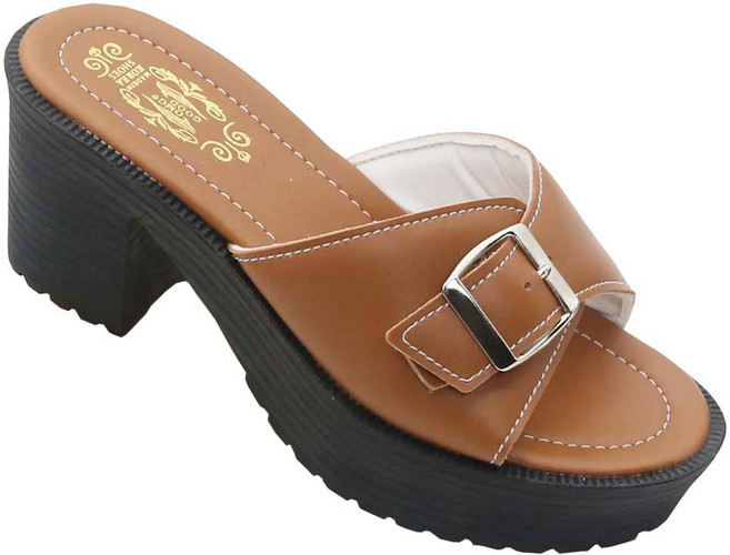 여성용 리본 키높이 슬리퍼 빅사이즈 근무화 통굽 슬리퍼 7cm