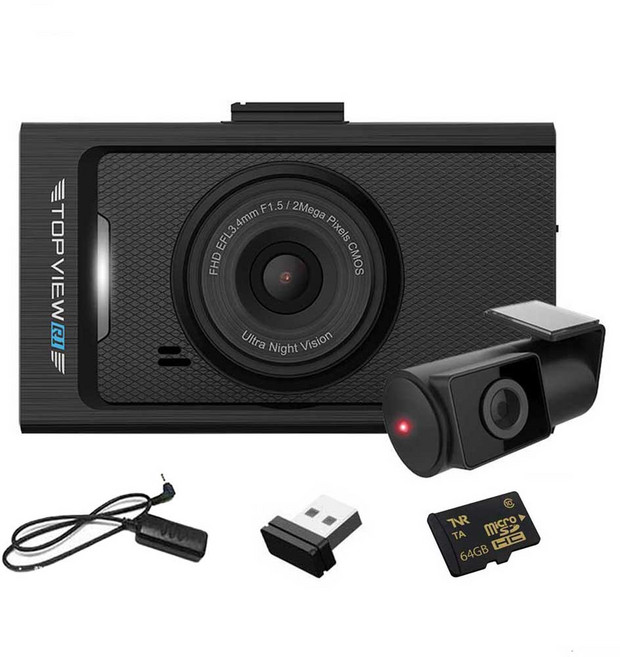 현대티앤알 TOPVIEW R1 블랙박스 FHD/HD 2채널 (A/S 2년 보증) 무료출장장착+GPS, 64GB, 1개, GPS+무료출장장착