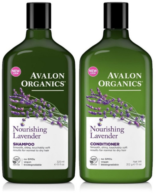아발론 오가닉스 너리싱 라벤더 샴푸 컨디셔너 세트 각 325ml