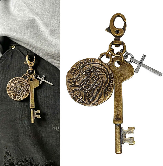 모니카뉴욕 앤티크 성모마리아 기적의메달 키링 가방고리