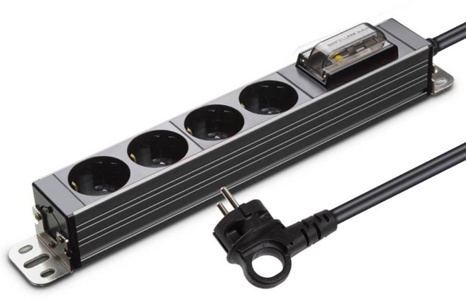 현대일렉트릭 서버탭 누전차단 알루미늄 고용량 멀티탭 4구, 3m, 티타늄, 1개