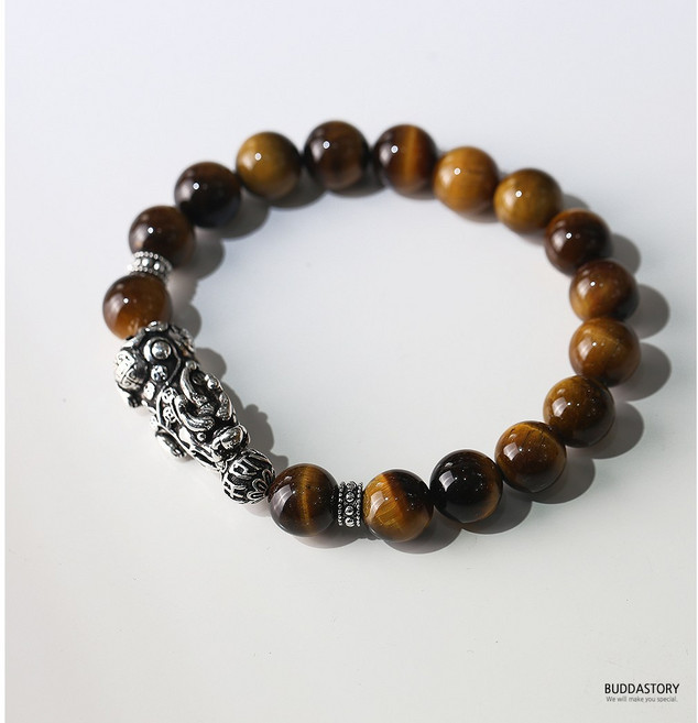 은비휴 호안석10mm 옴마니은포인트 실버925 남자 여자 염주 비휴팔찌