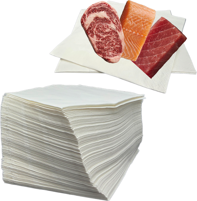 워크웰 해동지 미트페이퍼 2겹 생선 흡수지 참치 숙성지, 1개, 100개입