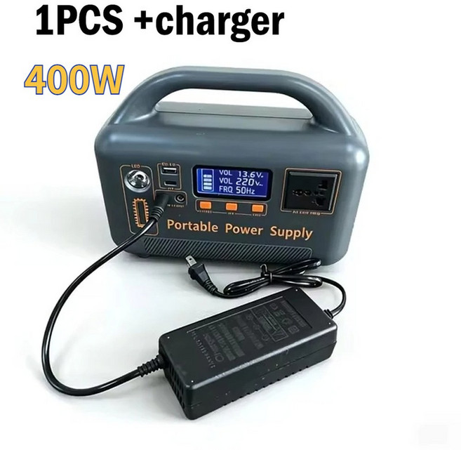 500W 220V 휴대용 비상 LIFEPO4 36AH 대용량 461WH 파워뱅크 RV 태양광 캠핑 에너지용 파워스테이션 발전기, 300W 500W, 220V용, 400W with Charger