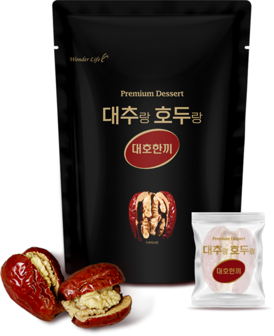 대추 호두 건강간식 아침 대용 고급 간식 대추호두말이 맛있는 호두품 단백질 영양 웰빙 대호한끼 무방부제, 180g, 1개