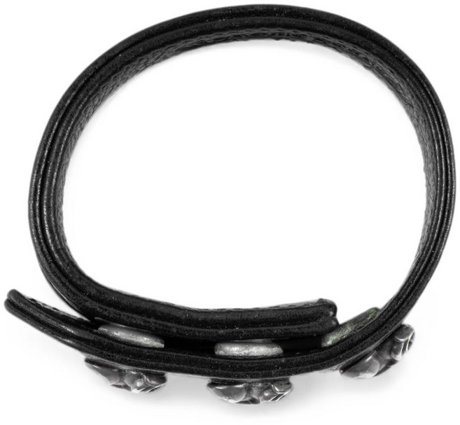 크롬하츠 heart-embellished leather bracelet
