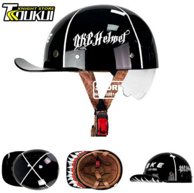 남녀공용 오토바이 하프 헬멧 야구 모자 사이클링 헬멧 신제품, 47) QKE005-11-XL