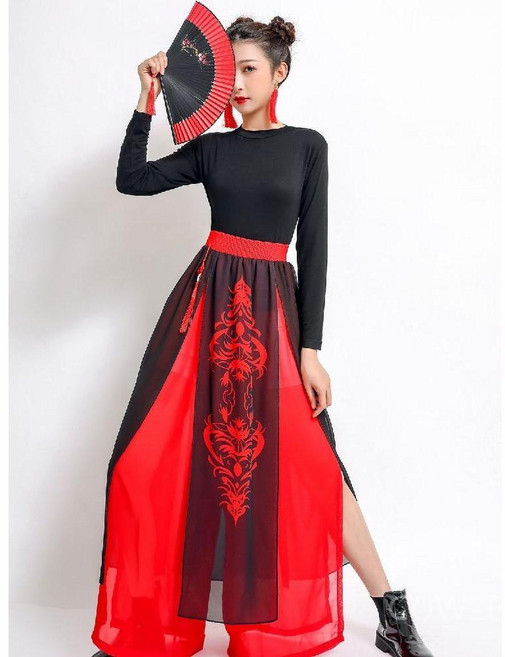 고전 무용 의상 망사 중국 스타일 걸그룹 섹시한 샤오 고대 무술 스노우 드래곤 성가 공연