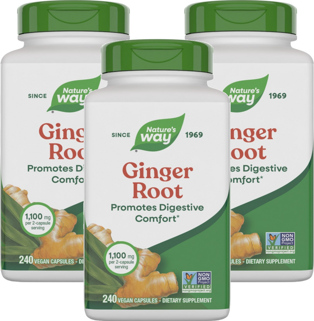 네이쳐스웨이 생강 뿌리 1100mg 베지테리안 캡슐, 240정, 3개