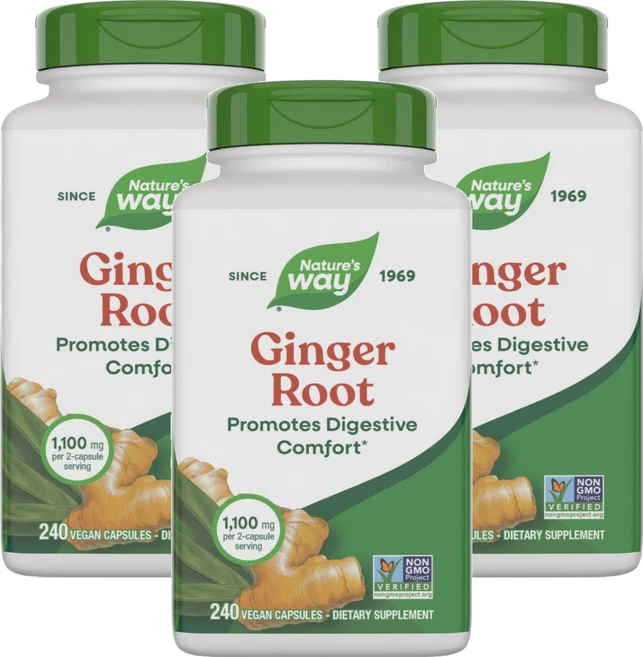 네이쳐스웨이 생강 뿌리 1100mg 베지테리안 캡슐, 240정, 3개 - 쿠팡