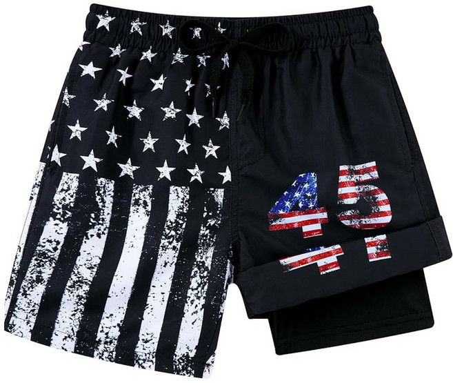 알리시스터 남성 수영 트렁크와 포켓이 있는 압박 라이너 수영복 2-20세, Usa Flag-3, 8 Years